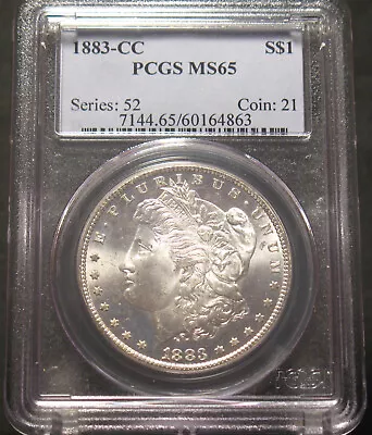 1883-CC U.S. Morgan Silver Dollar $1 PCGS MS65 90% Silver Carson City • $559.75