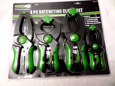 4 Pc Grip Ratcheting Clamp Set Clamp Wood Metal Plastic And More 34210 • $31.50