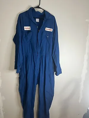 Vintage Workrite Blue Jumpsuit Coveralls Para Suit Made USA Mens 48 Reg Patches • $33