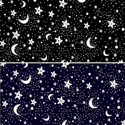 £3.50 • Buy Polycotton Fabric Christmas Eve Night Sky Moon Stars Snow