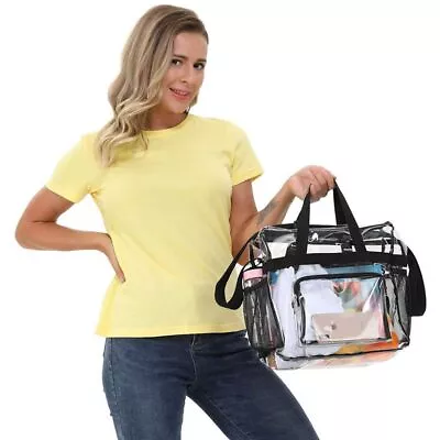 Zipper Security Event Stadium Clear Plastic Travel Tote Bag Purse Handbag • $20.16