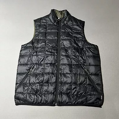 REI CO-OP 650 Down Puffer Vest Adult Large Black Nylon Full Zip Mens • $34.90