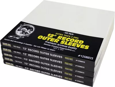 (500) 12  SUPER CLEAR 2.5mil Record Outer Sleeves Vinyl BOPP Flush Cut 12SB025 • $89.99