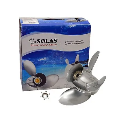 $305.45 • Buy Solas Prop 1454-133-15 Titan Mercury 13 1/4 X 15 Pitch Left SS Boat Propeller