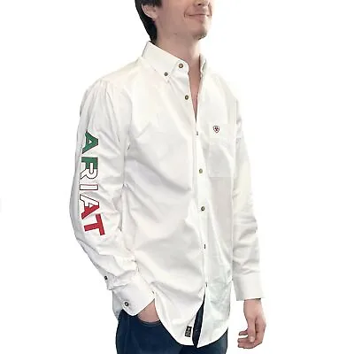 Ariat Men's Mexico Logo Twill Classic Button Down Shirt 10040911 • $69.95