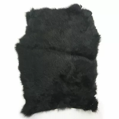 Genuine Rabbit Fur Skin Pelt Hide Color Naturally Tanned Hides For Crafts Black  • $6.64