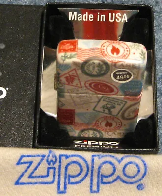 ZIPPO 540 DESIGN Lighter  HOLIDAY STAMPS 81386 Advertising FLAME Case Knives NEW • $72.59