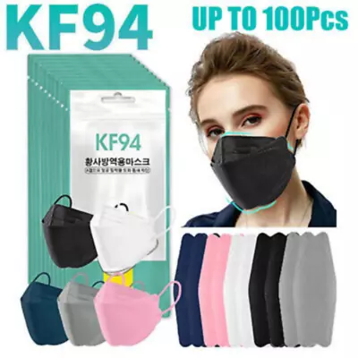 100Pcs KF94 4-Layer Face Masks Comfortable Filter 3D Mouth Face Mask Cover • $11.99