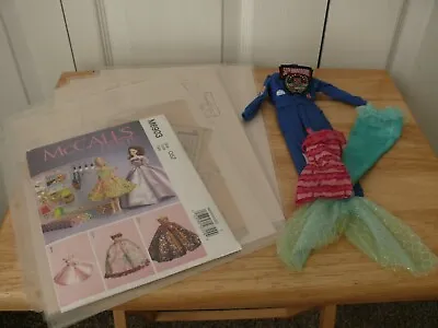 Barbie - Racing Suit Mermaid Dress And McCall's M6903 Pattern - Used  • $12.99