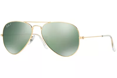 $118.25 • Buy Ray-Ban Sunglasses Aviator RB3025 001/M4 62mm Gold Green Silver Mirror Polarized