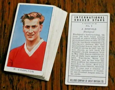International Soccer Stars1963 Kellogg (bobby Charlton)cigarette/trade Cards • £2.75