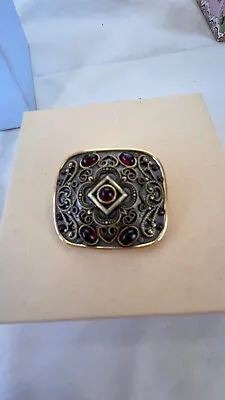 Michal Golan Ornate Garnet Brooch/Pendant • $19.99