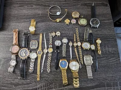 Vintage Watch Lot Of 29 Mario Lopez/Lucerne/Bulova/Elgin/Sergio Valente + More • $89.99