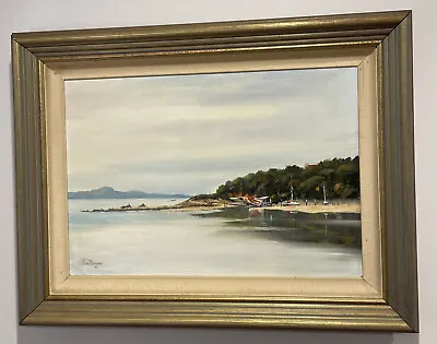 Beautiful Large Signed Oil On Canvas Of Beach Coastal Scene By David Richardson • $99