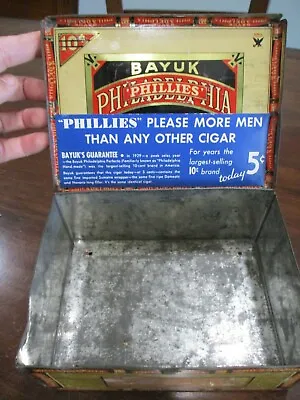 Bayuk Philadelfhia Phillies Perfecto Tobaco Cigar Tin Hinged Box Nra Member • $35