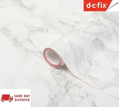 D C Fix Alkor Grey White Marble Self Adhesive Vinyl Wrap Film Kitchen Worktops • £2.07