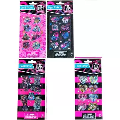 Monster High Liquid Stickers Party Accessory Multi-Colored Set Of 4 New 2010 • $14.99
