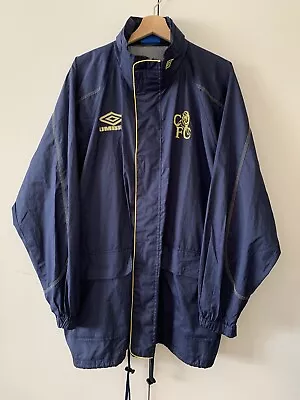 CHELSEA FC Umbro Football Training Jacket Terrace Autoglass 90s XL Hooded VGC • £120