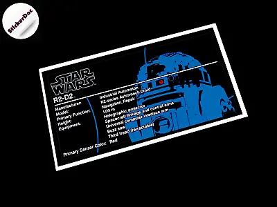 CUSTOM PLAQUE STICKER For R2-D2 R2D2 75308 10225 TOYS  Models  Displays  Etc • $11.20