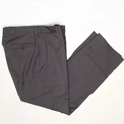 Hugo Boss James Brown Mens Dress Pants 34x32 Gray Black Stripe Wool Trousers  • $39.99