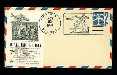 US FDC #UC33 Artcraft Tied Label Variety 1958 York NY HPO ASDA Jet Unofficial • $27.99