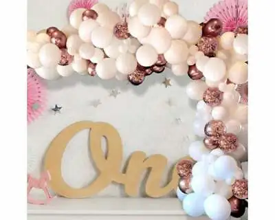 $19.99 • Buy Balloon Arch Garland Kit - 124 Pieces - White, Rose Gold & Rose Gold Confetti