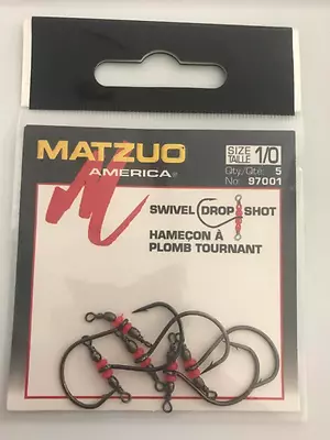 100 (20 Packs Of 5) Matzuo 97001 Drop Shot Swivel Hooks Size 1/0 • $49.99