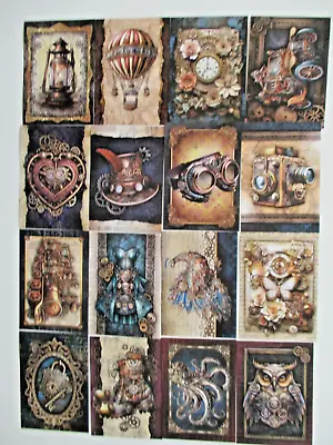 16x A7 Hunkydory Pocket Pad Stunning Steampunk Craft Papers Toppers - • £1.25