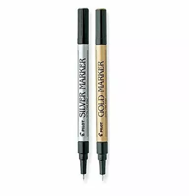 Pilot Gold And Silver Metallic Permanent Paint Markers Extra Fine Point 2/Pack • $11.17