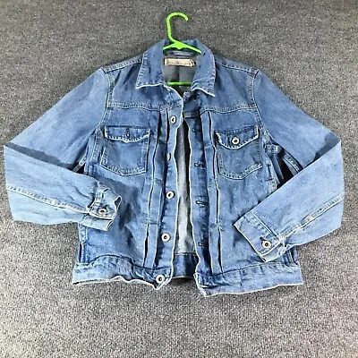 $13.45 • Buy H&M Label Of Graded Goods Jean Jacket Juniors Small Blue Jean Denim Coat
