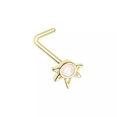 Golden Opal Starburst L-Shape Nose Ring • $9.99