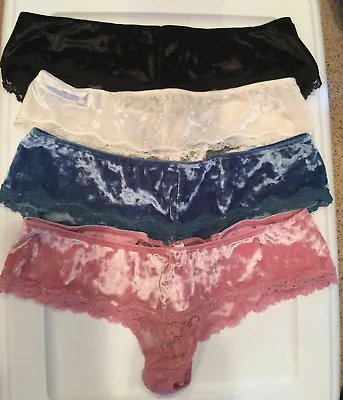 Victorias Secret Velvet Trim Thong Panties Size M-L Multi-Colors Dream Angels • $22.50