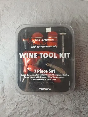 Metrokane Rabbit Corkscrew Wine Tool Kit Corkscrew Foil Cutter 7 Pieces • $16.98