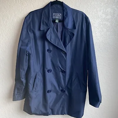 Womens RALPH LAUREN AUTHENTIC MARINE SUPPLY CO Navy Raincoat Jacket Size Large • $45