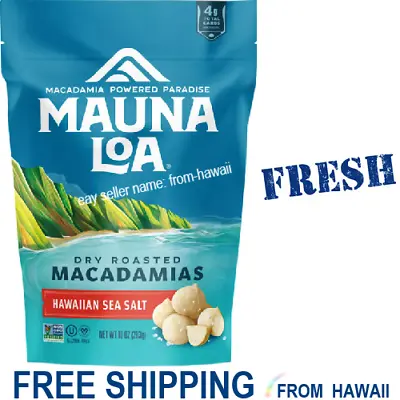 DRY ROASTED SEA SALT Macadamias 8oz Bag Mauna Loa Nuts Hawaii NONGMO Keto Kosher • $16.90