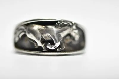 Horse Ring Mustang Band Sterling Silver Women Men Ott Size 11.50 • $68