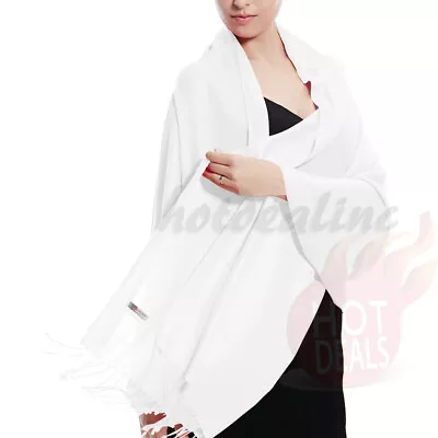 Soft Silk Shawl Wrap Women Pashmina Solid Scarf Stole Cashmere Wool Ladies Scarf • $7.99