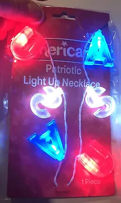 Light-Up LED USA Red White & Blue Patriotic July 4th Party Necklace Decoration • $3.88