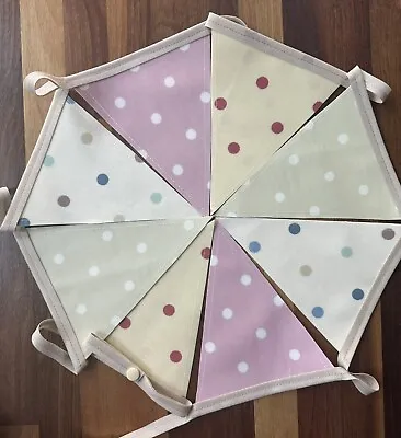 Handmade Oilcloth Bunting - Garden/Home Dotty - 2 Meters Double Sided • £16.50