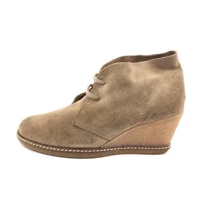 J. Crew MacAlister Wedge Ankle Booties Womens Size 8 Tan Brown Leather Italy • $50