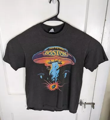 Vintage 1987 Boston Rock Tour Tshirt Men L USA Made Band Promo UFO 2-Sided Print • $110