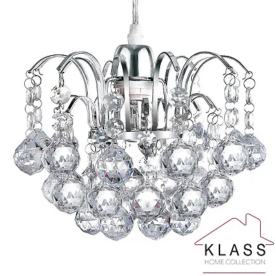 Modern Chandelier Style Ceiling Pendant Light Shade K9 Crystal Glass Shades Gift • £18.49