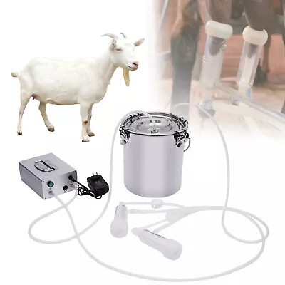 5L Electric Sheep Goat Milking Machine 110v Bucket Vacuum Impulse Pump Milker • $105