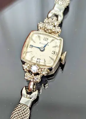 $292 • Buy Bulova Ladies Watch 14k Diamond Manual Wind Up 5AD 21J Jewels Needs Serviced