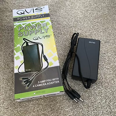 QVIS 5 Amp PSU With 4 Camera Adapter - Brand New Boxed • £20