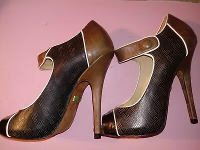 BrandNew SIZE:8½M L.A.M.B. Gwen Stefani All Leather BlackTan Stiletto PumpsHeels • $69