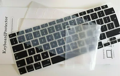 2x UK EU Keyboard Covers For Apple MacBook AIR 13 A2337 (M1) - A2179 Clear Black • £6.95