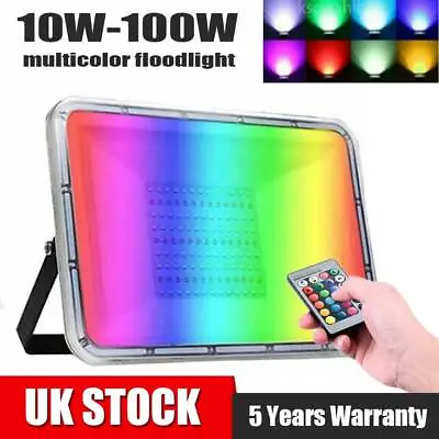 £5.99 • Buy RGB LED Floodlight Colour Changing Outdoor Garden Security Spotlight Flood Light