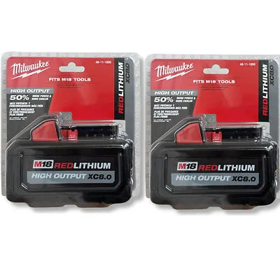 2PCS Milwaukee M18 48-11-1880 8.0 AH Battery 18V XC High Output NEW • $150