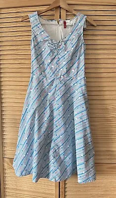 Vintage Y2K H&M Striped A-line Dress Made In India Size 6 8 • £17.09